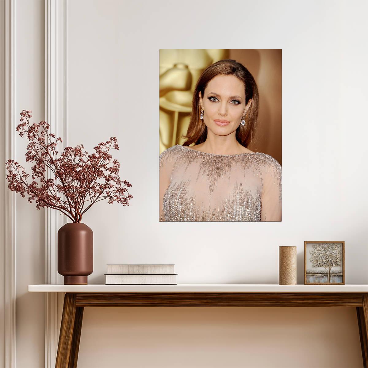 Angelina Jolie | Red Carpet Portrait Poster | Celebrity Actress Wall Art - Celebrities Poster