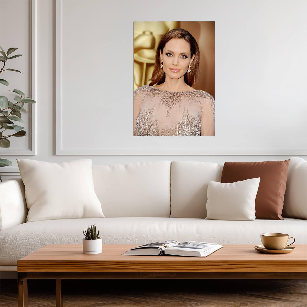 Angelina Jolie | Red Carpet Portrait Poster | Celebrity Actress Wall Art - Celebrities Poster