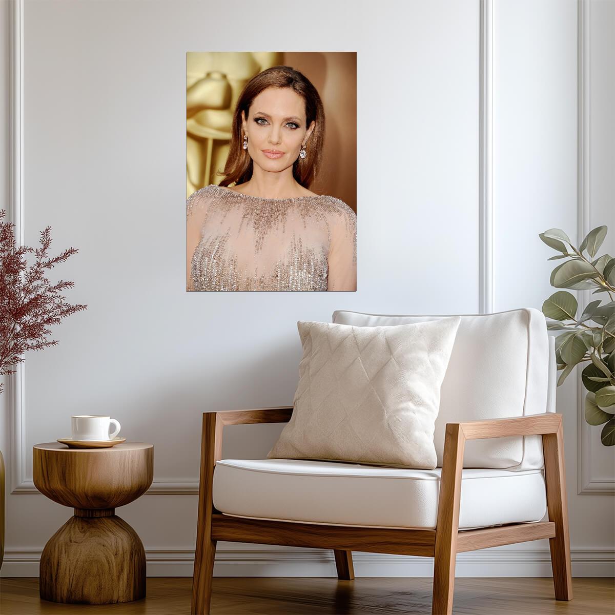 Angelina Jolie | Red Carpet Portrait Poster | Celebrity Actress Wall Art - Celebrities Poster