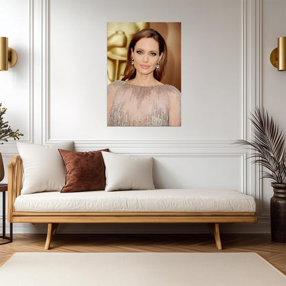 Angelina Jolie | Red Carpet Portrait Poster | Celebrity Actress Wall Art - Celebrities Poster