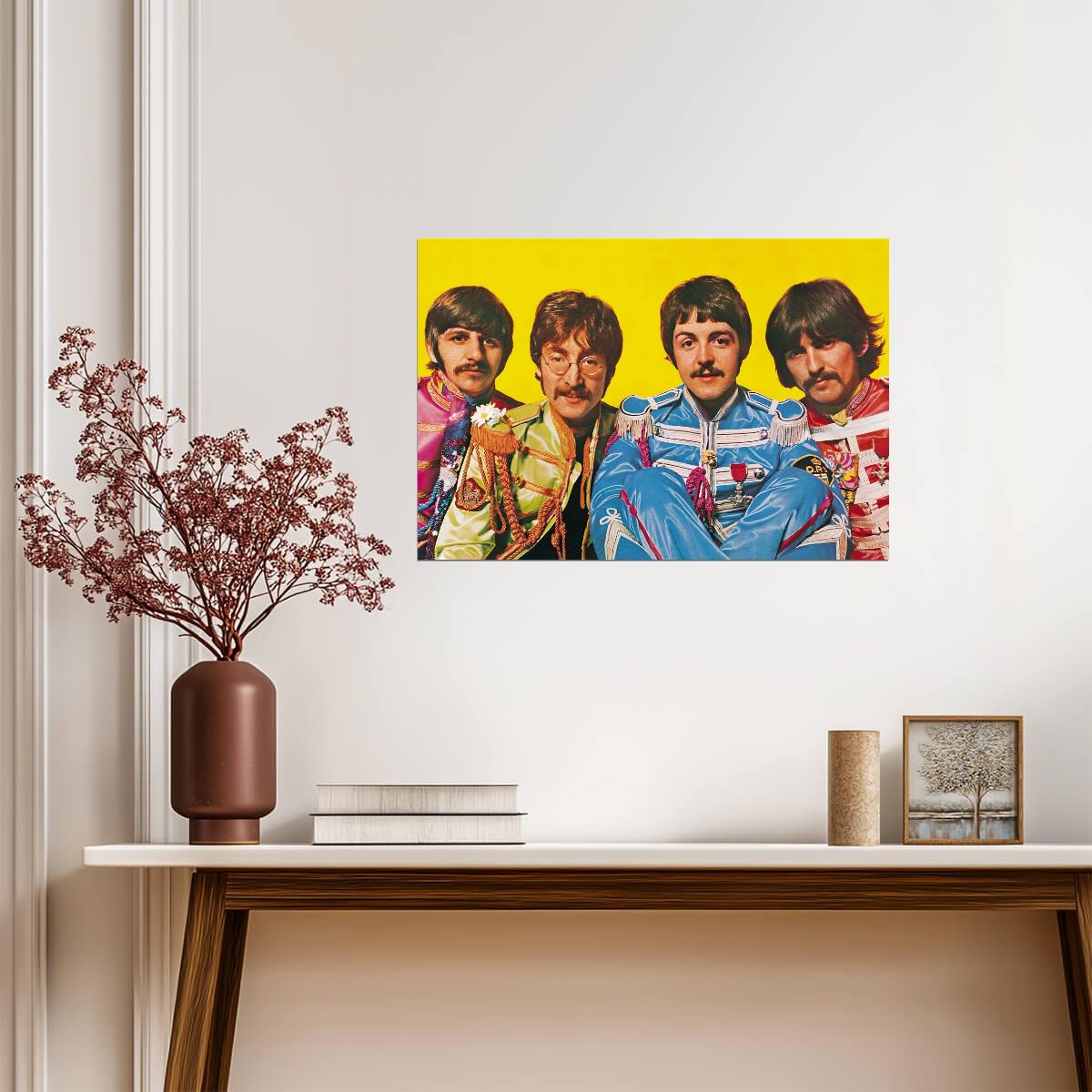 The Beatles Sgt Pepper's Lonely Hearts Club Band | Vintage Rock Poster | 1960s Music Art - Music Poster
