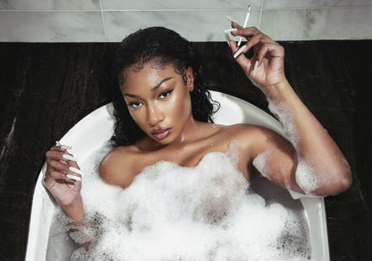 Megan Thee Stallion Plan B | In Bathtub Smoking Poster | Sexy Hip Hop Music Art - Music Poster