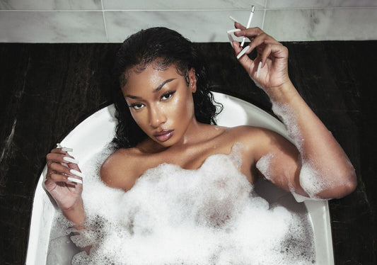 Megan Thee Stallion Plan B | In Bathtub Smoking Poster | Sexy Hip Hop Music Art - Music Poster