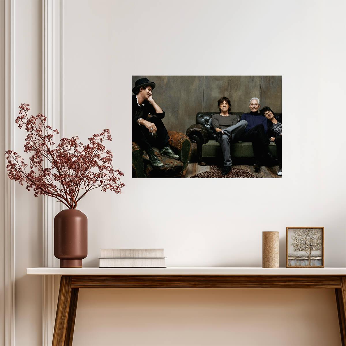 The Rolling Stones Relaxed Band Portrait | Rock and Roll Legends Poster | Music History Art - Music Poster