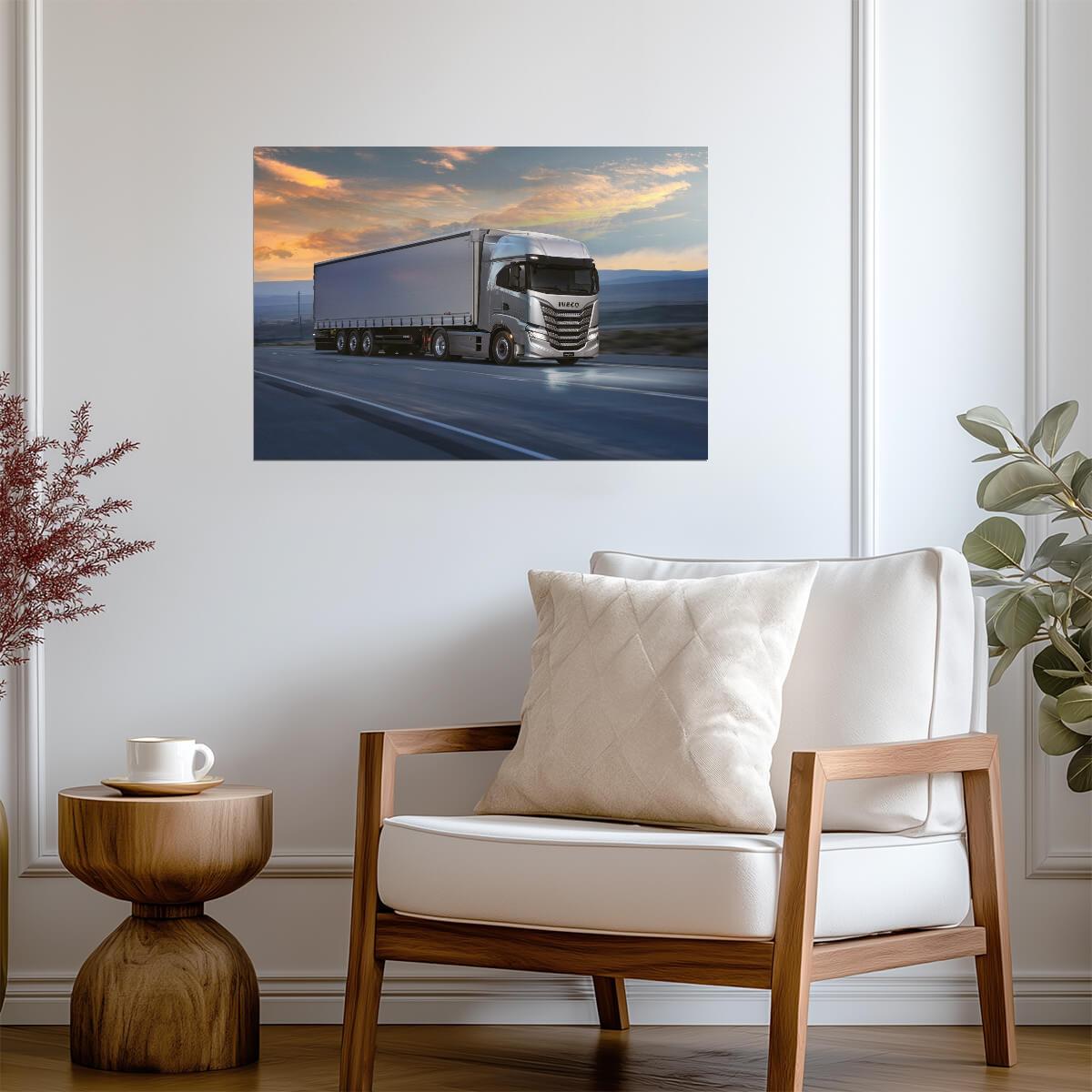 Iveco S-Way | Silver Semi Truck Poster | Highway Transportation Art - Cars Poster