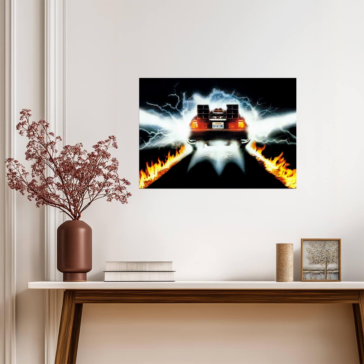 Back to the Future DeLorean | Classic 80s Movie Poster | Sci-Fi Film Wall Art - Movies & TV Poster