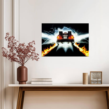 Back to the Future DeLorean | Classic 80s Movie Poster | Sci-Fi Film Wall Art - Movies & TV Poster