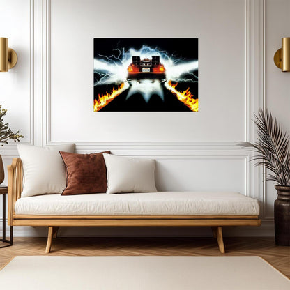 Back to the Future DeLorean | Classic 80s Movie Poster | Sci-Fi Film Wall Art - Movies & TV Poster