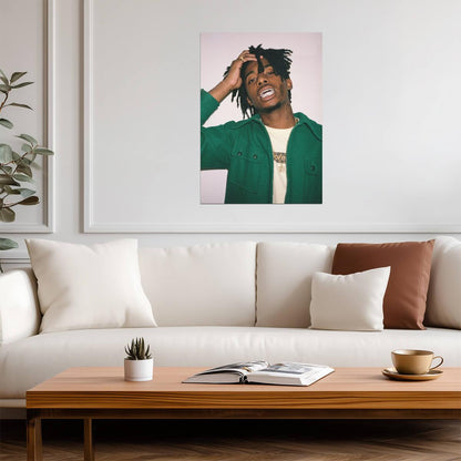 Playboi Carti in Green Jacket | Grillz Portrait Poster | Hip Hop Music Star - Music Poster