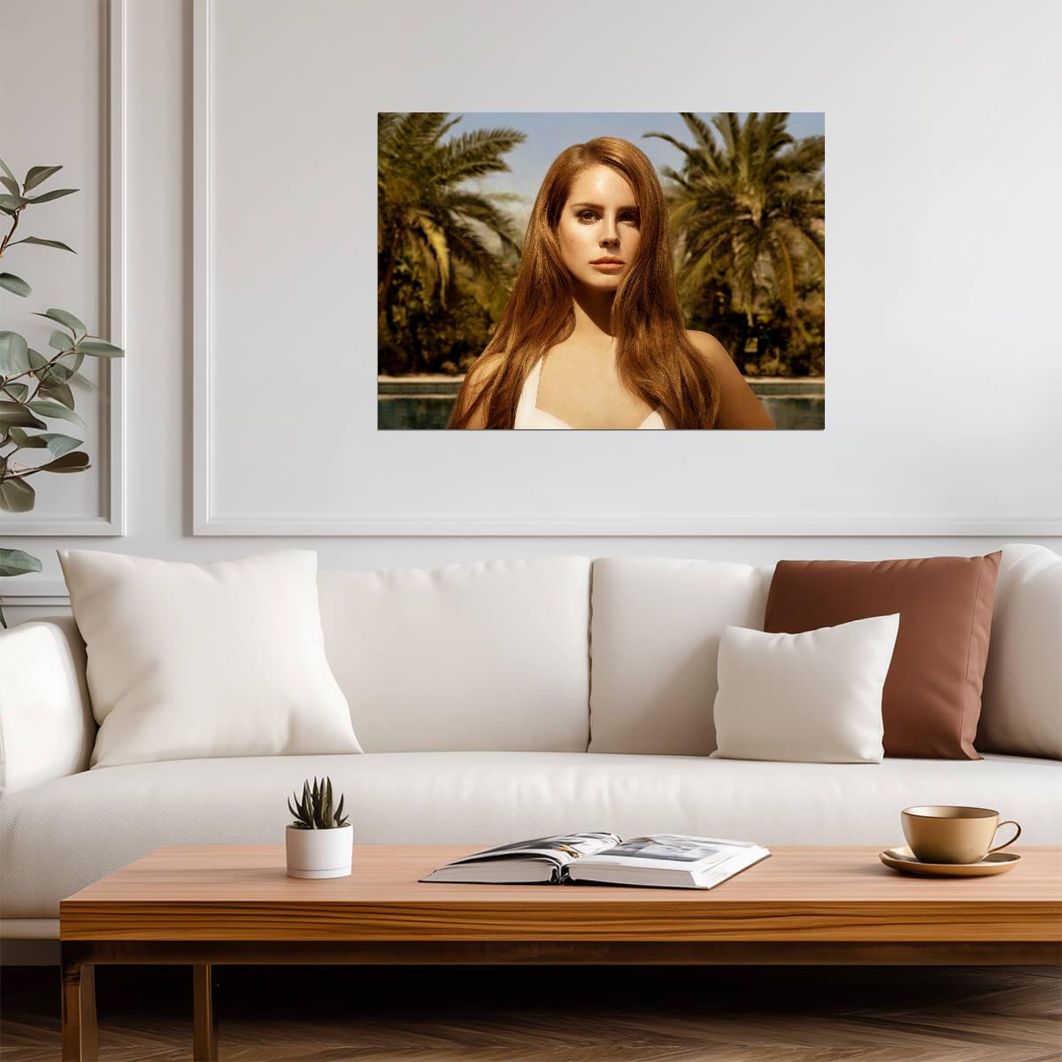 Lana Del Rey Palm Trees Portrait | Music Star Poster | Celebrity Wall Art - Music Poster