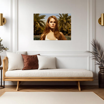 Lana Del Rey Palm Trees Portrait | Music Star Poster | Celebrity Wall Art - Music Poster
