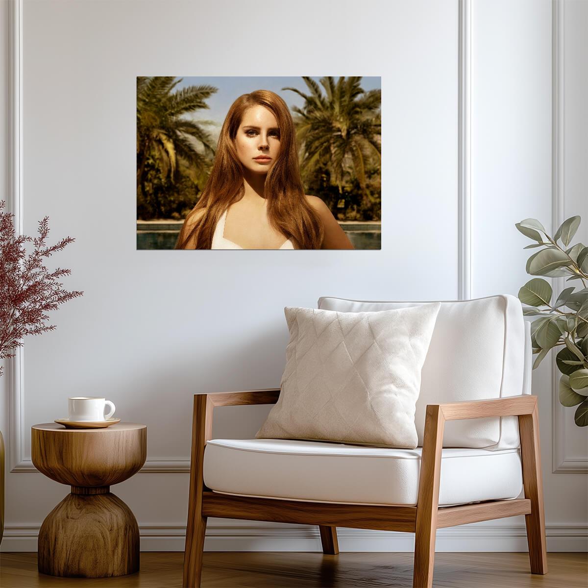 Lana Del Rey Palm Trees Portrait | Music Star Poster | Celebrity Wall Art - Music Poster