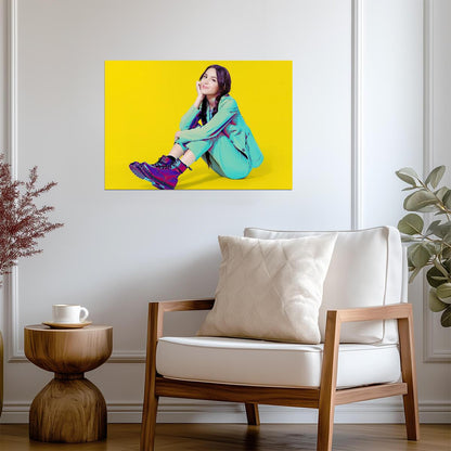 Olivia Rodrigo Yellow Background Photoshoot | Pop Star Poster | Vibrant Music Art - Music Poster