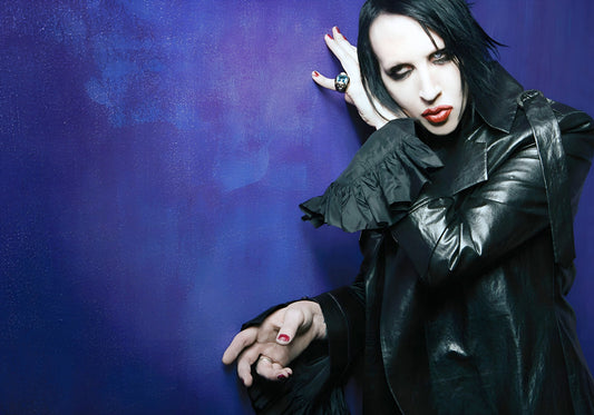 Marilyn Manson Purple Background Portrait | Rock Music Poster | Gothic Wall Art - Music Poster
