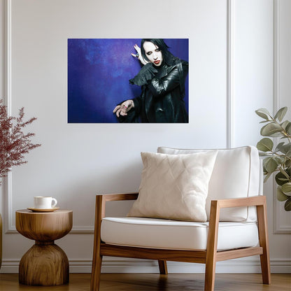 Marilyn Manson Purple Background Portrait | Rock Music Poster | Gothic Wall Art - Music Poster