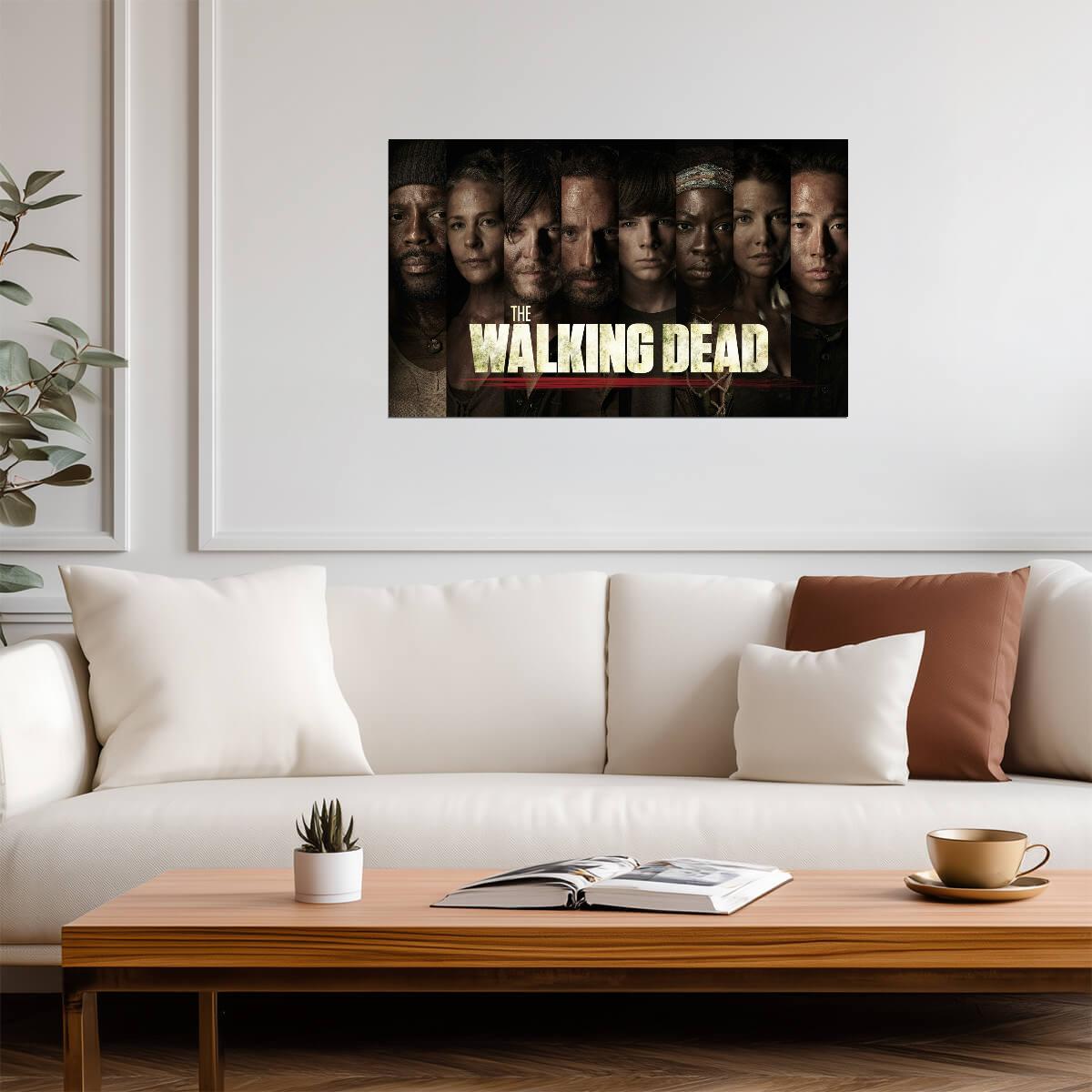 The Walking Dead Survivor Portraits | Horror Drama TV Show Poster | Main Cast Wall Art - Movies & TV Poster
