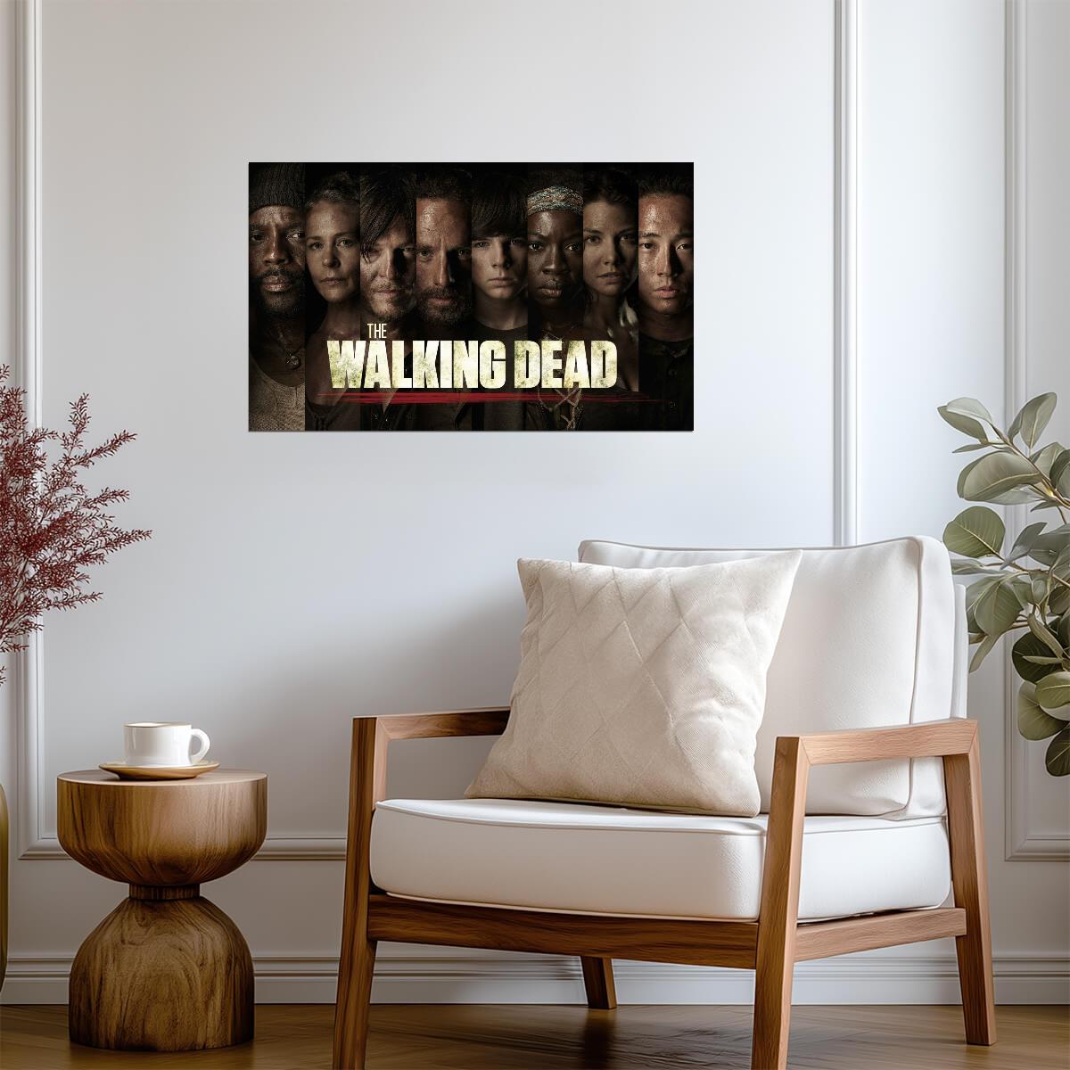 The Walking Dead Survivor Portraits | Horror Drama TV Show Poster | Main Cast Wall Art - Movies & TV Poster