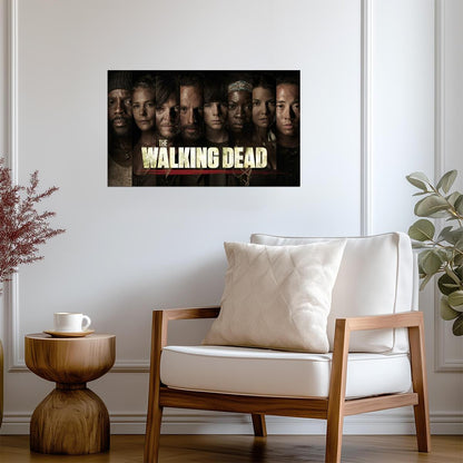 The Walking Dead Survivor Portraits | Horror Drama TV Show Poster | Main Cast Wall Art - Movies & TV Poster
