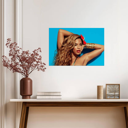 Beyoncé Tropical Photoshoot | Pop Music Star Poster | Vibrant Celebrity Wall Art - Music Poster