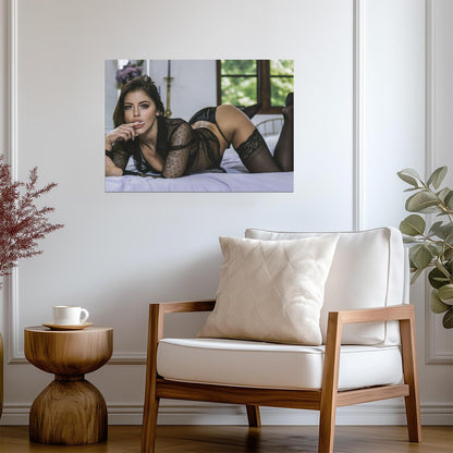 Adriana Chechik in Black Lingerie | Glamour Model Poster | Sexy Boudoir Wall Art - Celebrities Poster
