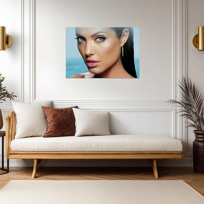 Angelina Jolie Beauty Portrait | Classic Movie Star Poster | Celebrity Wall Art - Celebrities Poster