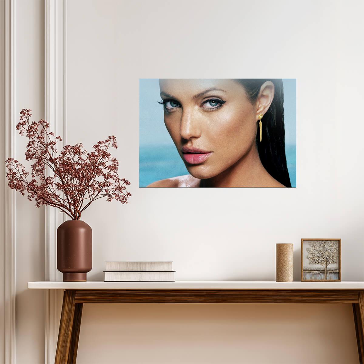Angelina Jolie Beauty Portrait | Classic Movie Star Poster | Celebrity Wall Art - Celebrities Poster