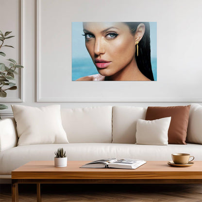 Angelina Jolie Beauty Portrait | Classic Movie Star Poster | Celebrity Wall Art - Celebrities Poster