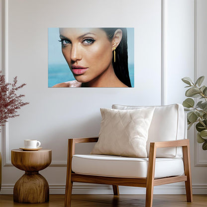 Angelina Jolie Beauty Portrait | Classic Movie Star Poster | Celebrity Wall Art - Celebrities Poster