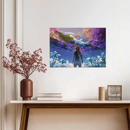 The Legend of Zelda Tears of the Kingdom Link & Light Dragon | Fantasy Game Poster | TOTK Silent Princess Art - Video Games Poster