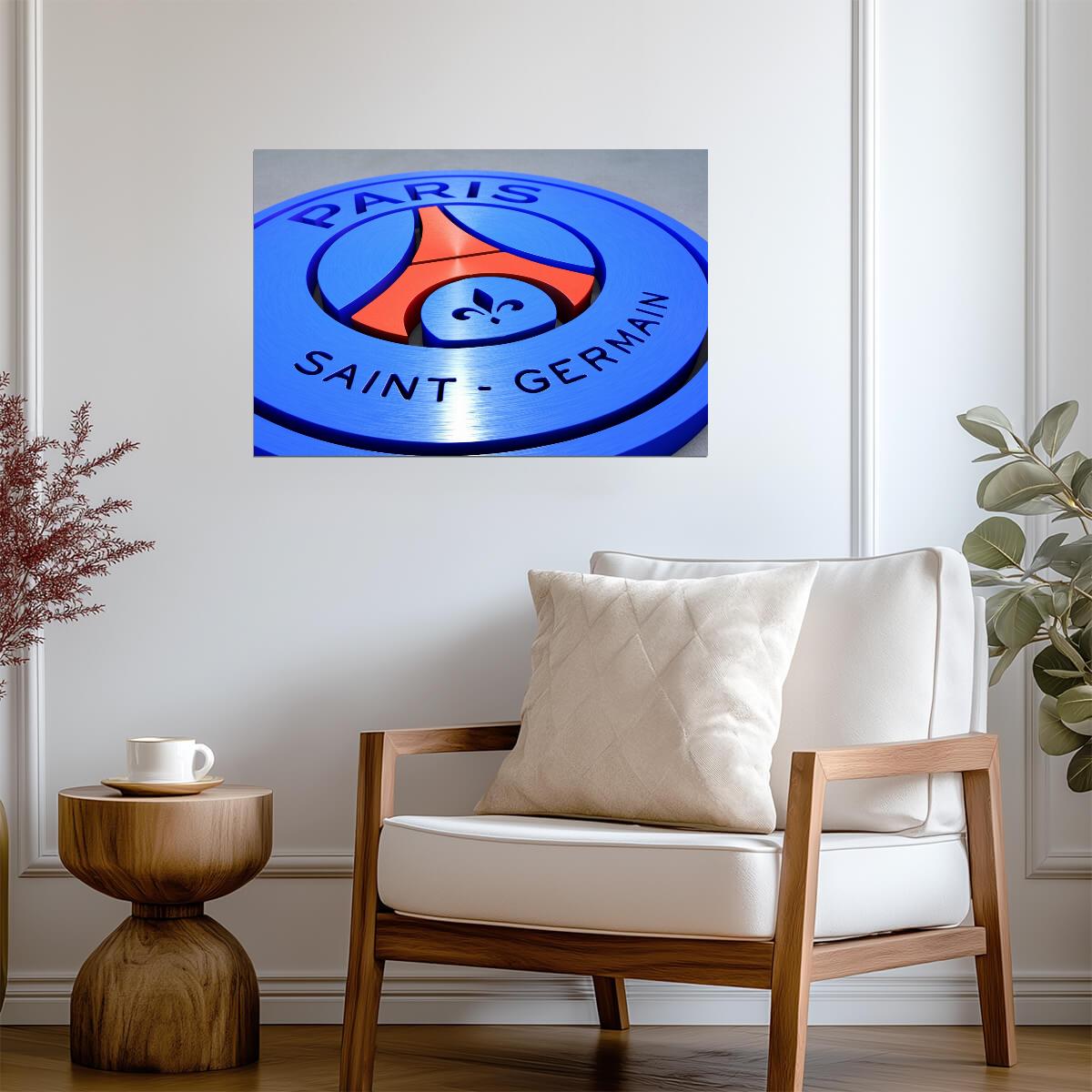 Paris Saint Germain PSG 3D Logo | Soccer Poster | French League Decor - Sports Poster