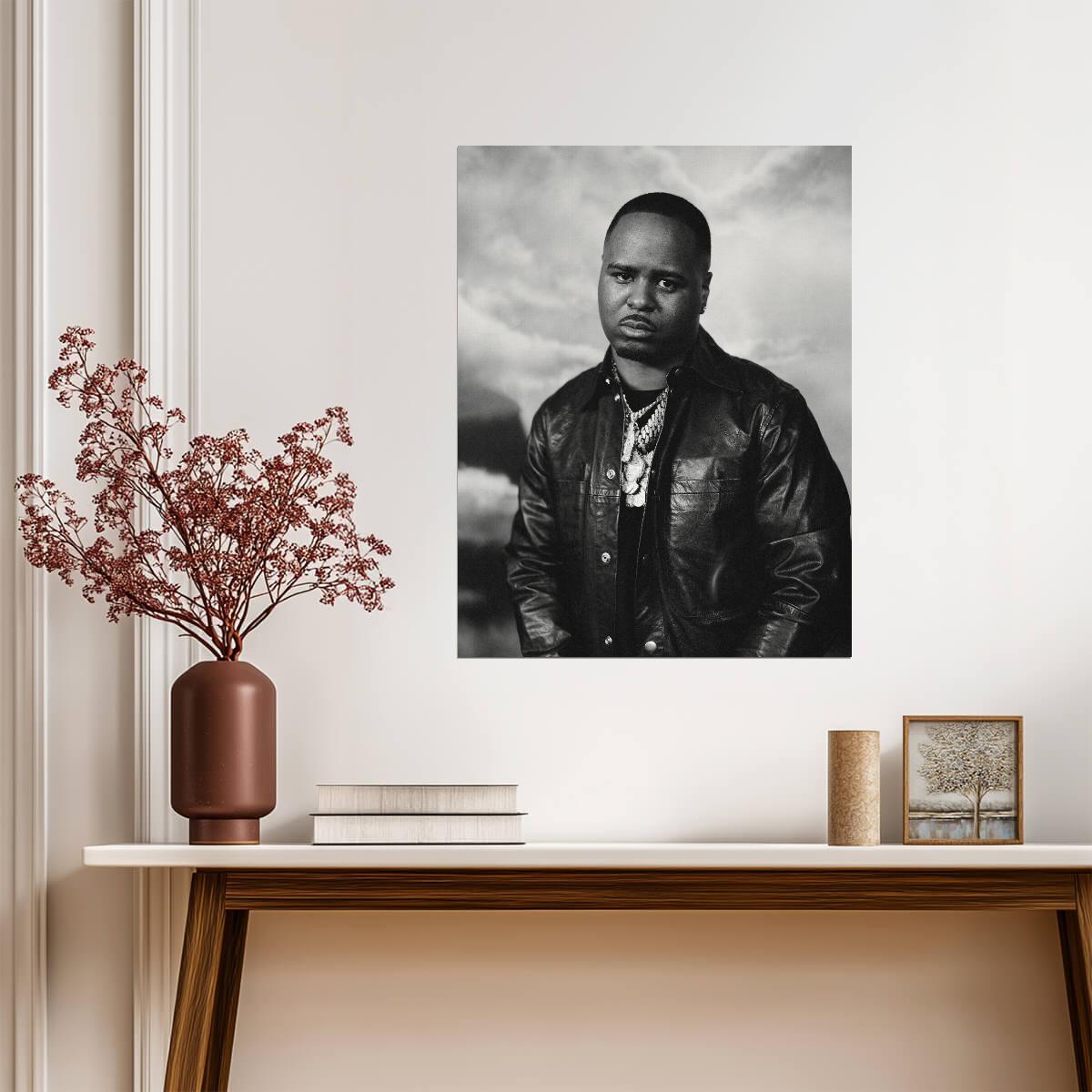 Drakeo The Ruler Portrait | Black and White Hip Hop Poster | LA Rapper Wall Art - Music Poster