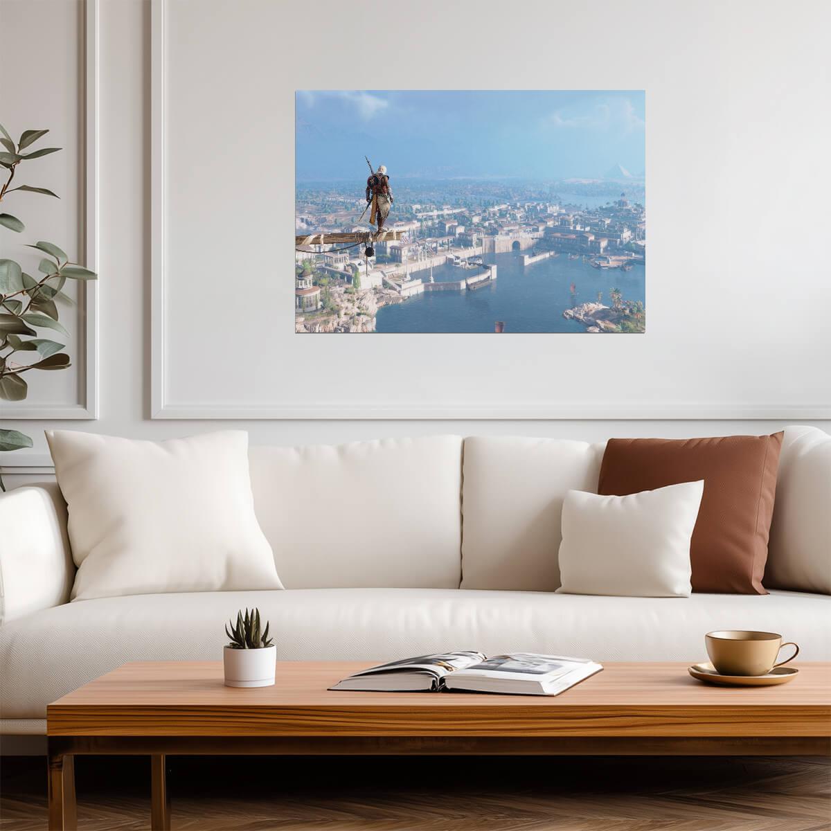 Assassin's Creed Origins Bayek | Viewpoint Over Alexandria Poster | Historical Game Scenery - Video Games Poster