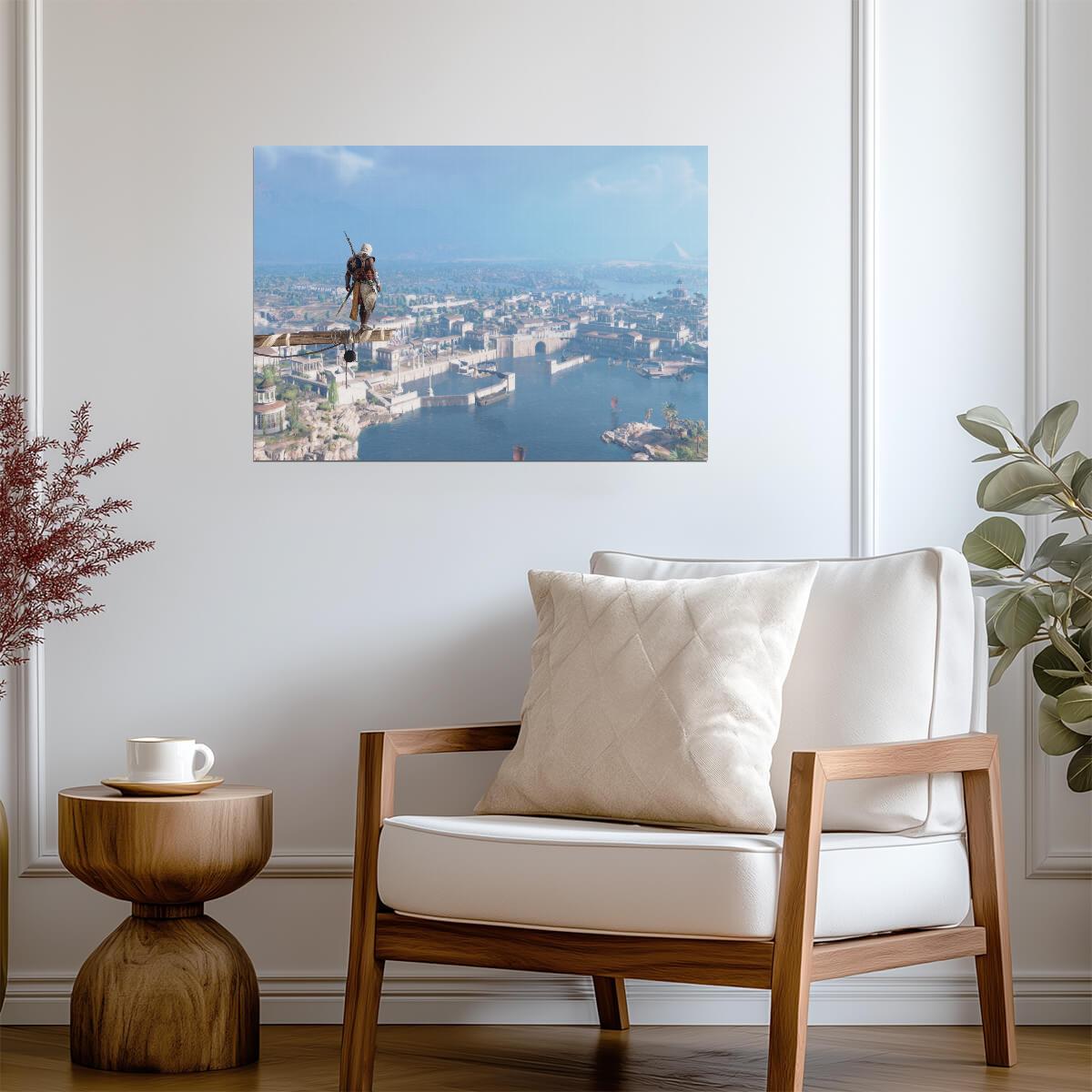 Assassin's Creed Origins Bayek | Viewpoint Over Alexandria Poster | Historical Game Scenery - Video Games Poster
