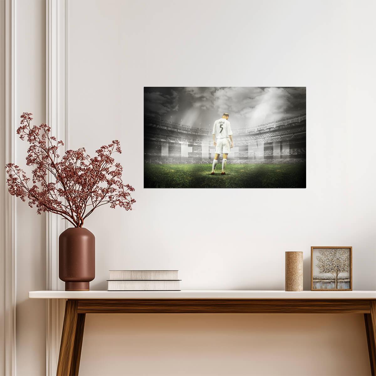 Zinedine Zidane | Soccer Legend Poster | Abstract Football Wall Art - Sports Poster