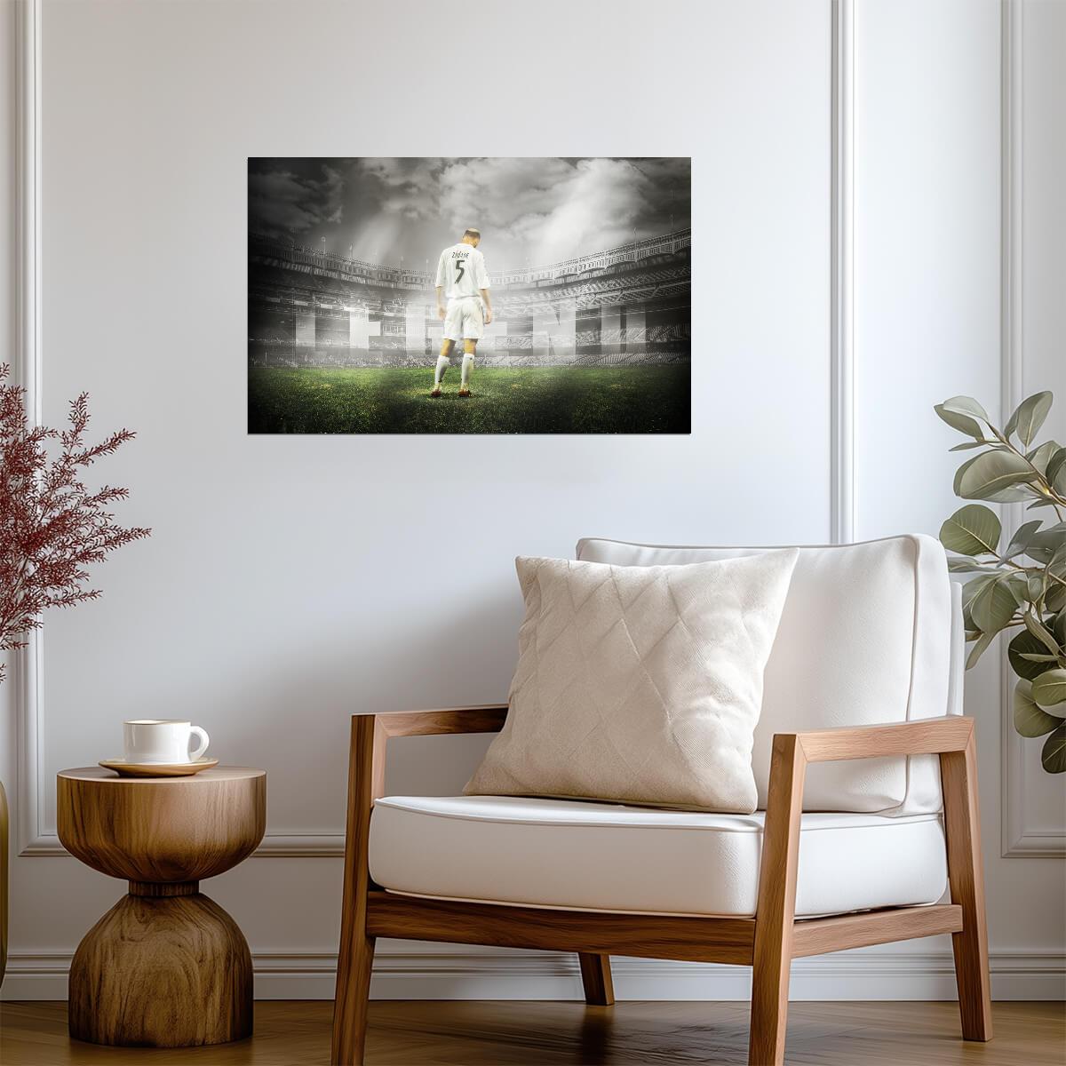 Zinedine Zidane | Soccer Legend Poster | Abstract Football Wall Art - Sports Poster