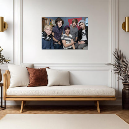One Direction Early Years Radio Studio Photo | Pop Music Poster | Nostalgic Boy Band Art - Music Poster