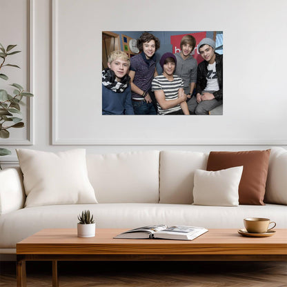 One Direction Early Years Radio Studio Photo | Pop Music Poster | Nostalgic Boy Band Art - Music Poster