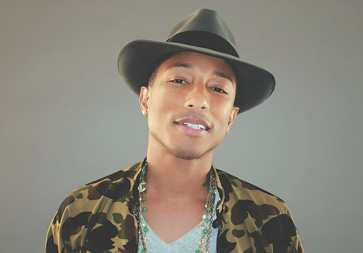 Pharrell Williams in Hat | Celebrity Portrait Poster | Music Star Wall Art - Music Poster