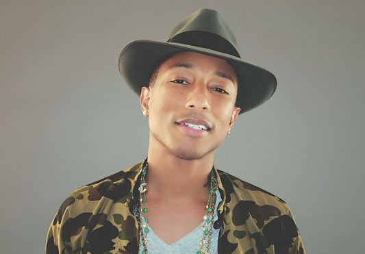 Pharrell Williams in Hat | Celebrity Portrait Poster | Music Star Wall Art - Music Poster