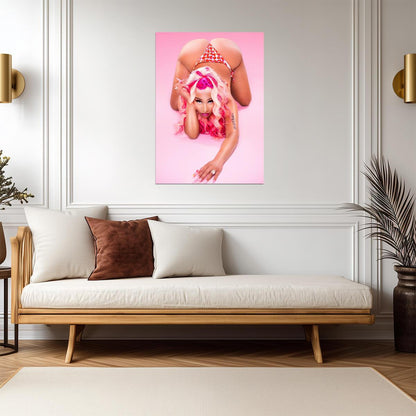 Nicki Minaj Pink Wig Bikini Photoshoot | Music Star Poster | Sexy Celebrity Wall Art - Music Poster