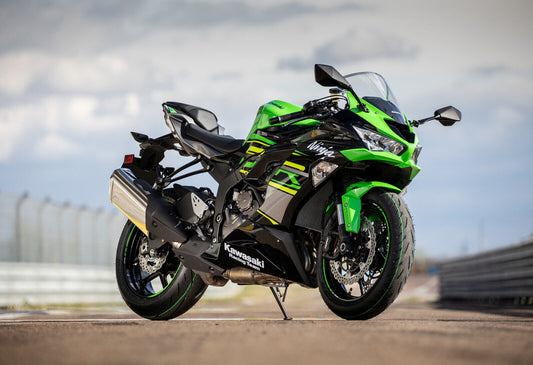 Kawasaki Ninja ZX-6R | Green Supersport Motorcycle Poster | Japanese Sportbike on Racetrack - Cars Poster