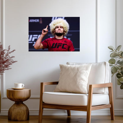 Khabib Nurmagomedov Papakha Hat | UFC Poster | The Eagle Fan Gift - Sports Poster