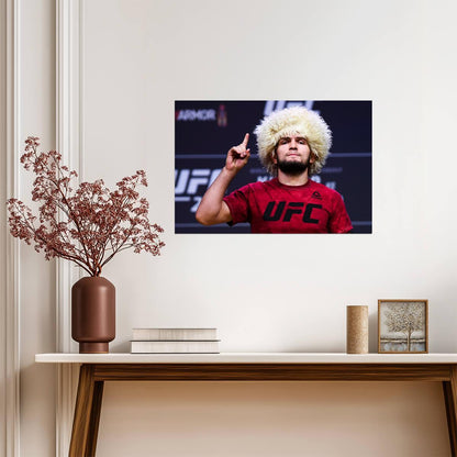 Khabib Nurmagomedov Papakha Hat | UFC Poster | The Eagle Fan Gift - Sports Poster