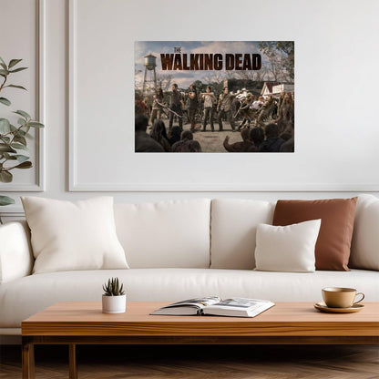 The Walking Dead Survivors Fighting Zombie Horde | Action Scene Poster | TV Show Wall Art - Movies & TV Poster