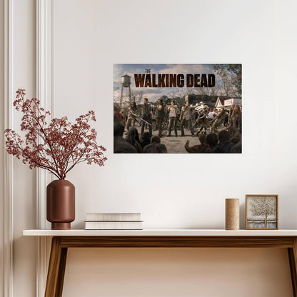 The Walking Dead Survivors Fighting Zombie Horde | Action Scene Poster | TV Show Wall Art - Movies & TV Poster