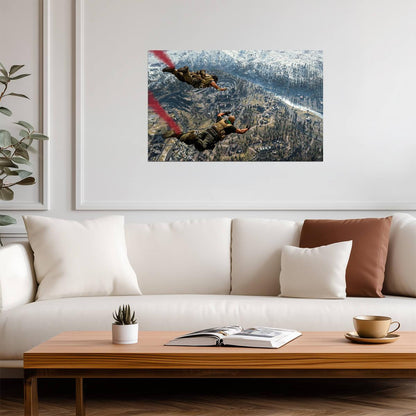 Call of Duty Warzone | Parachuting into Verdansk Poster | Battle Royale Gaming Art - Video Games Poster