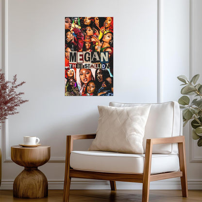 Megan Thee Stallion Collage | Music Star Poster | Hip Hop Tribute Art - Music Poster