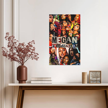 Megan Thee Stallion Collage | Music Star Poster | Hip Hop Tribute Art - Music Poster