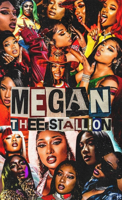 Megan Thee Stallion Collage | Music Star Poster | Hip Hop Tribute Art - Music Poster