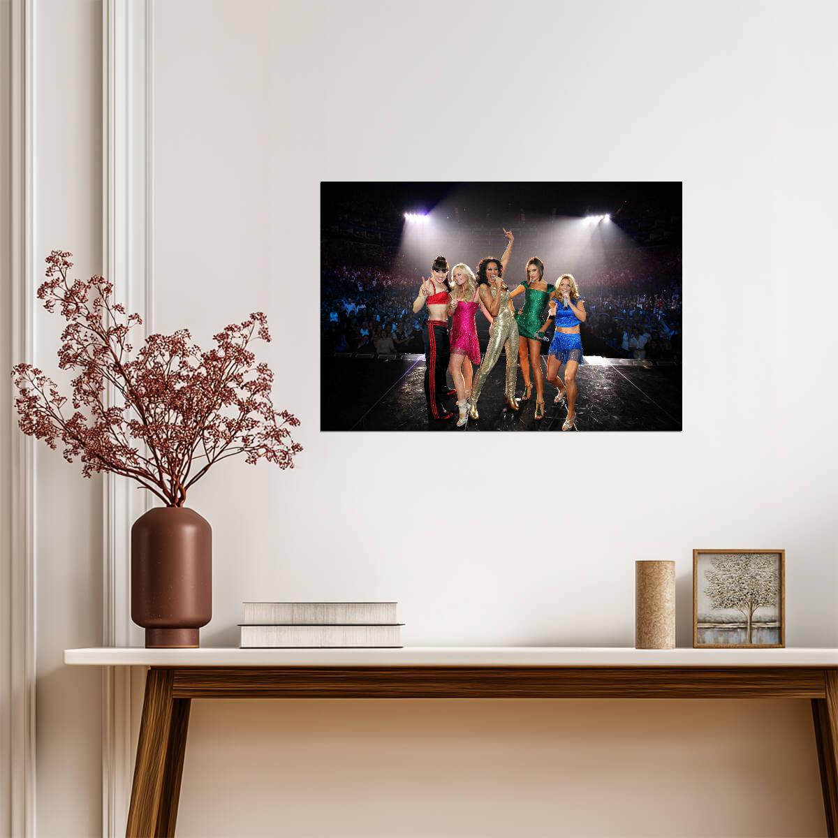 Spice Girls Live On Stage | Concert Tour Poster | 90s Pop Legends Print - Music Poster